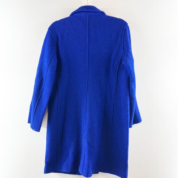 J. Crew Italian Boiled Wool Daphne Notch Lapel Longline Topcoat Cobalt Blue 4 - Picture 7 of 9